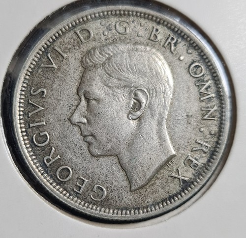 1937 silver half crown - silver, coin