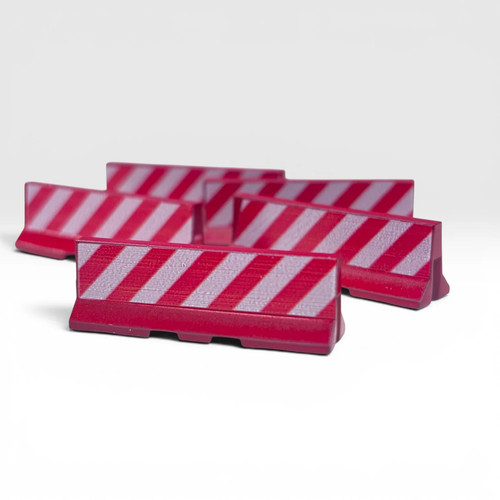 Concrete jersey barrier red - concrete,