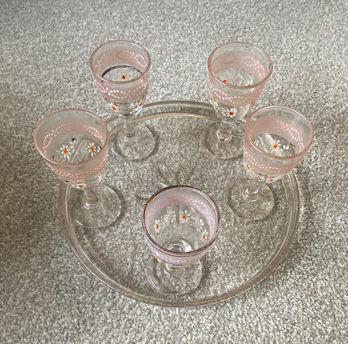 Clear pink hand painted - &,
