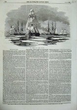Old Antique Print 1855 Sailing