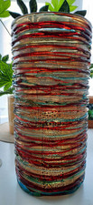 Murano Authentic Large Handblown Multi Colour Cylinder Vase