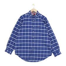 Vintage Tommy Hilfiger Plaid Shirt Mens Size L Blue Check Relaxed