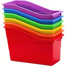 Plastic Book Storage Bins 6pcs