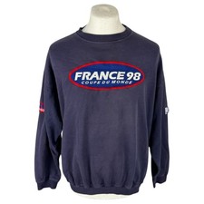 Adidas Sweatshirt Medium Men's Blue Cotton Vintage France Football 98 World Cup