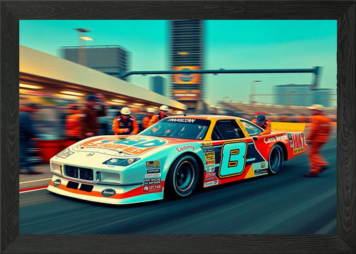 Nascar stock car pit - stock, framed