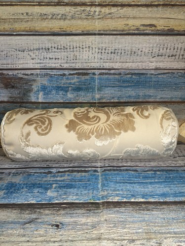 Cream gold damask - damask, bolster
