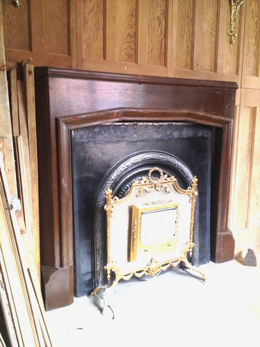 Antique mahogany fire surround - antique,
