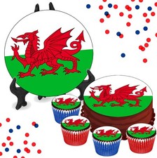 Wales Flag Edible 8 Inch Cake