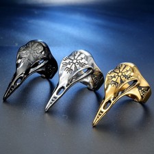 Men Women Viking Raven Ring