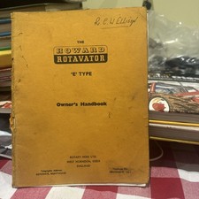The Howard Rotavator E Type Owners Handbook Manual Book Only