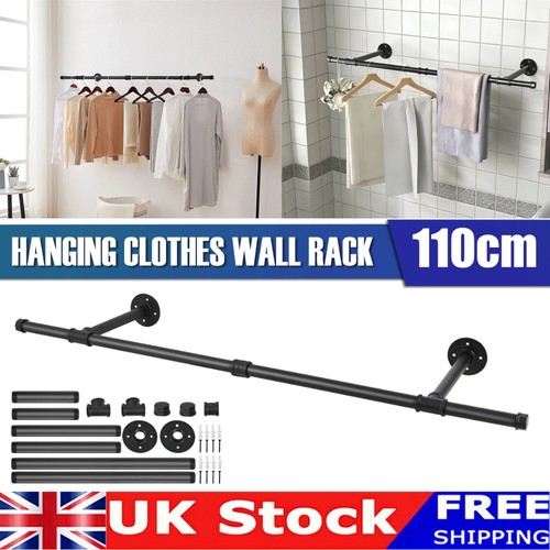 110cm clothes rail black - black, wall
