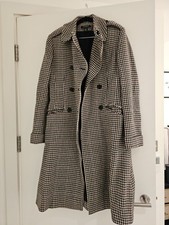 Ralph Lauren Wool Double Breasted Tweed Houndstooth Check Coat  Size M (UK 12)
