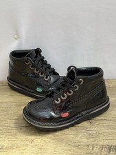 Kickers Kick Hi Ankle Boots Smart Shoe School Black Youth Infant Size 27 UK 9