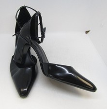BRAND NEW BNWOT M&S Black Patent Block Heels Court Shoes, in Size 5UK-RRP£45.00