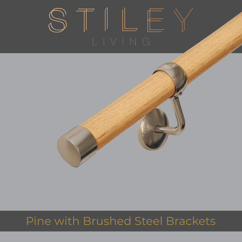 Pine stair handrail wall - pine,