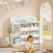 White kids toy storage unit - storage,