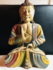 Wooden hand carved meditating - carved,