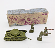 Rare Crescent Toys Set No.697 Boxed Tank & 3 Lead Soldiers – Vintage c1950s