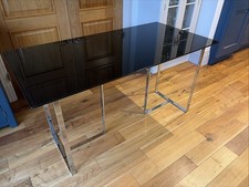 John Lewis Black Glass Topped Desk With Chrome Legs