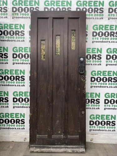 Solid oak front door antique - front,