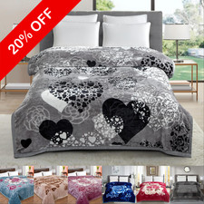 Heavy Weight 2PLY 6KG Blankets Thick Reversible King Size Bed Throw Comforter