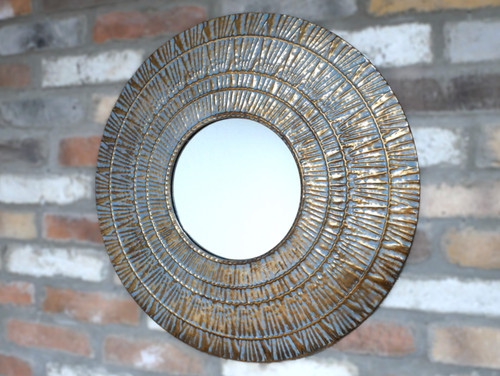 Vintage style metal gold round - vintage,