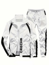 Two-Piece Set Men's 2025 New Casual Jacket Loose Fit Plus Size Running Suit