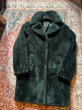 women firest green faux fut coat