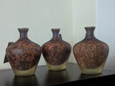 3x Modern Glass Vases Dip Effect Decorative Flower Holder Luxury Decor 