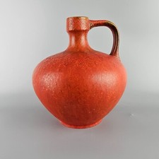 Vintage West German Fat Lava vase by Ruscha. Form number 340. Red. Vulkano