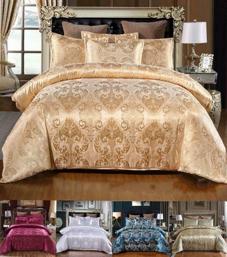 Satin silk floral duvet cover - floral,