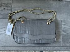 MARC B GREY QUILT SHOULDER BAG WITH METAL CHAIN STRAP RRP £37