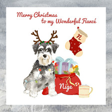 Personalised Schnauzer Dog Christmas Card - Daughter Son Boy Girl Nephew Niece