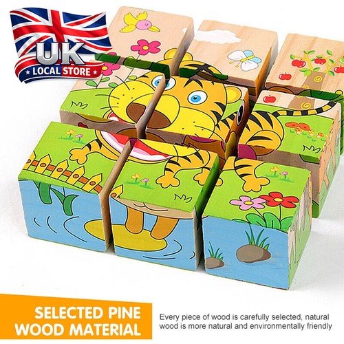 Baby wooden blocks - puzzle, 3d