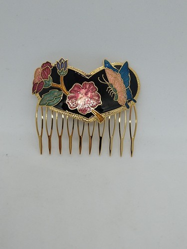 Vintage cloisonne enamel hair - cloisonne,
