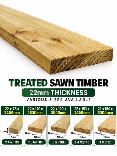 Treated sawn timber 22mm - sawn,