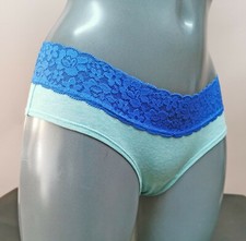 La Senza Aqua  Contrast Lace Trim Hip Hugger Knickers Size S to XL (B16R08