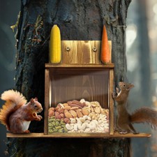 Natural Wood Squirrel Feeder