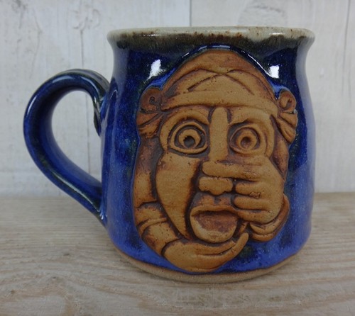 Studio pottery mug gargoyle - pottery,