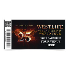 Westlife Mock Ticket 25th Anniversary Tour 2026 Personalised Gift Souvenir