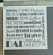 Words Dad Kind Stencil