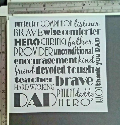 Words dad kind stencil - words,