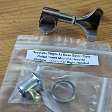 Used 00s Single 1x Bass Guitar Tuner Machine Head 14mm Right Handed #2 Chrome