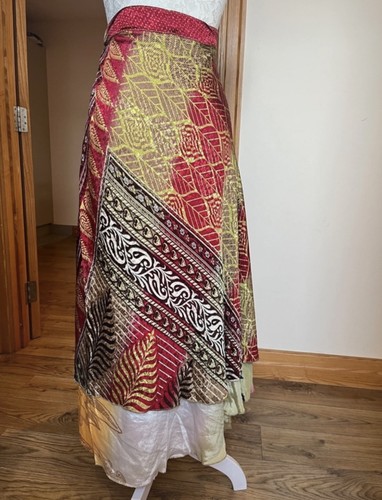 Long redsilk skirt - redsilk,