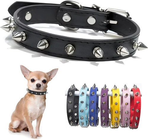 Black spiked dog collar - spiked,