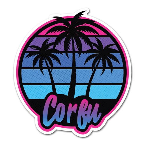 10cm corfu vinyl stickers - 2,