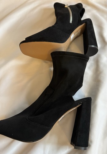 Topshop black faux suede cut - faux,