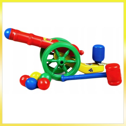 Big red yellow powerful cannon - powerful,