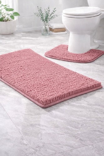 2pc chenille bath mat - bath, set