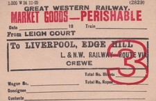 Great Western Railway Wagon Label LEIGH COURT